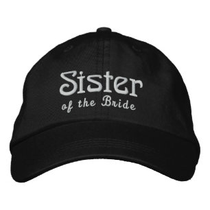 Gorra Bordada HERMANA del nombre personalizado BRIDE BLACK B3