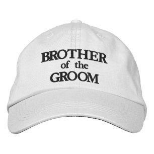 Gorra Bordada Hermano del novio negro blanco elegante boda