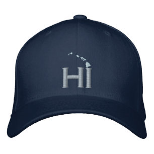 Gorra Bordada HI para Hawaii - Cadena insular: Hawai azul