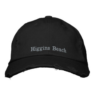 Gorra Bordada Higgins Beach Rosa rosado sobre negro meteorológic