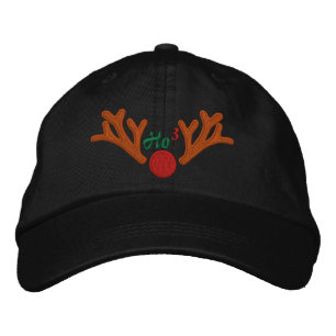 Gorra Bordada Ho Ho Ho Ho Red Nose Embroidería de renos