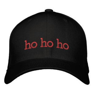 Gorra Bordada ho ho ho Tipografía Roja