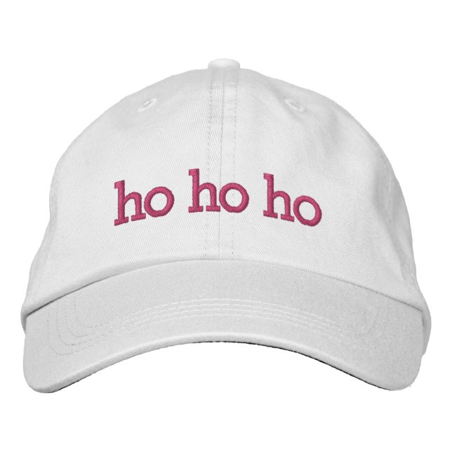 Gorra Bordada ho ho Navidades rosas Typography (Anverso)