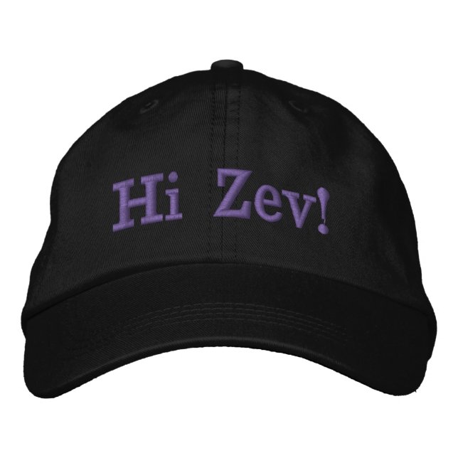 Gorra Bordada Hola Zev (Anverso)