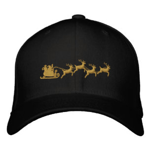 Gorra Bordada Holidays Santa Sleigh Ride Scene Embroidery