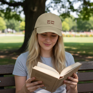 Gorra Bordada Hot Girls Read Books in Khaki