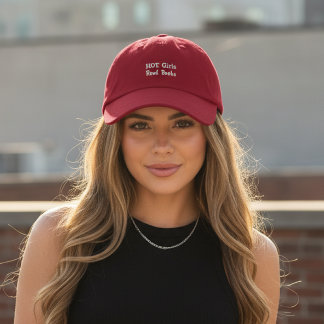 Gorra Bordada Hot Girls Read Books in Red
