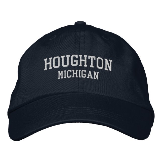 Gorra Bordada Houghton Michigan Embroidered Baseball Hat (Anverso)