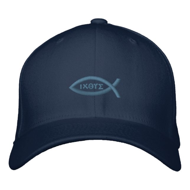 Gorra Bordada Ichthys Jesus Fish Christian Symbol (Anverso)