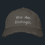 Gorra Bordada Inspirador, eres lo suficientemente motivacional c<br><div class="desc">Utilice un recordatorio diario de la autoestima con este diseño "Eres suficiente" en un estilo relajado y minimalista. El aspecto angustiado añade un toque de encanto informal, perfecto para el uso diario. Ideal para los defensores del autocuidado, la conciencia de la salud mental y todo aquel que ame declaraciones de...</div>
