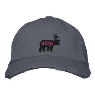 Gorra Bordada Instrucción Bear Deer o Beer Grabado en relieve Em