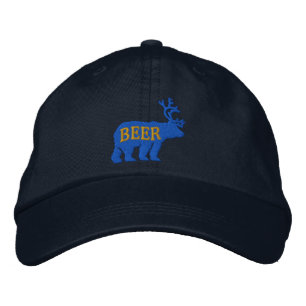 Gorra Bordada Instrucción Bear Deer o Beer Grabado en relieve Em