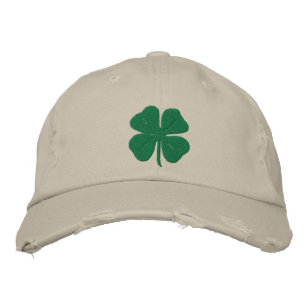 Gorra Bordada Irlandés embravecido de cuatro hojas