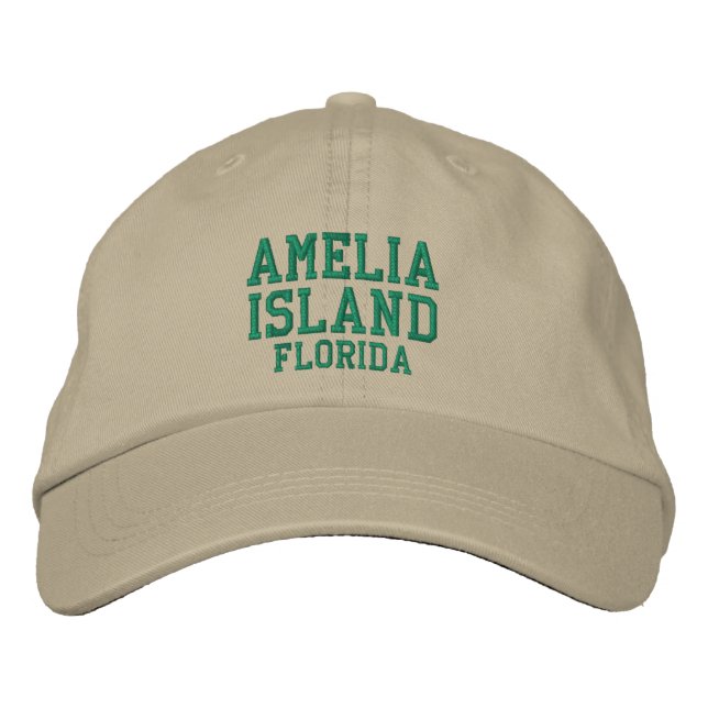 Gorra Bordada Isla de Amelia Florida Bocador de Béisbol (Anverso)