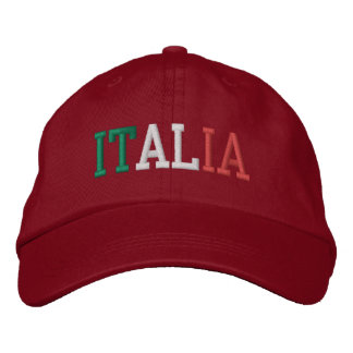 Gorra Bordada ITALIA Colores de la bandera italiana verde blanco