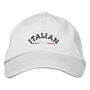 Gorra Bordada Italiano y bandera de Italia