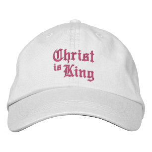 Gorra Bordada Jesucristo es Rey estilo tipográfico gótico mediev