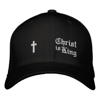 Gorra Bordada Jesucristo es Rey pequeña Cruz minimalista gótica