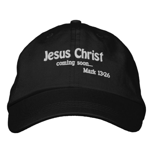 Gorra Bordada Jesucristo viene pronto Personalizar (Anverso)