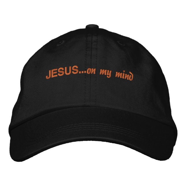 Gorra Bordada Jesús en mi mente... la Biblia cita Personalizar (Anverso)