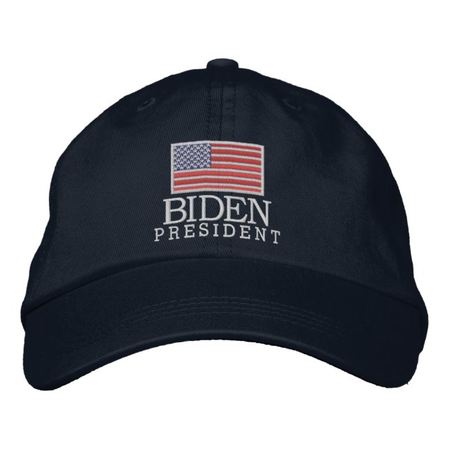 Gorra Bordada Joe Biden 2024 para Presidente Bandera Americana - (Anverso)