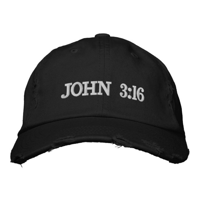 Gorra Bordada John 3:16 Grace versus White Embroidery Christian (Anverso)
