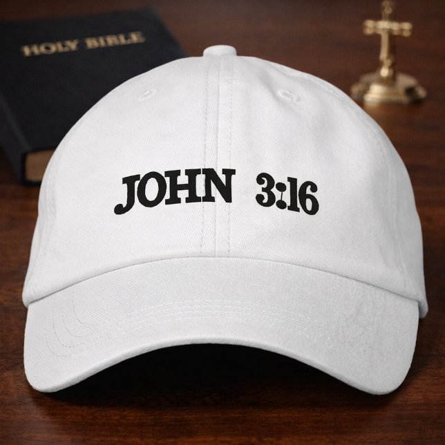 Gorra Bordada John 3:16 Grace versus White Embroidery Christian (Subido por el creador)
