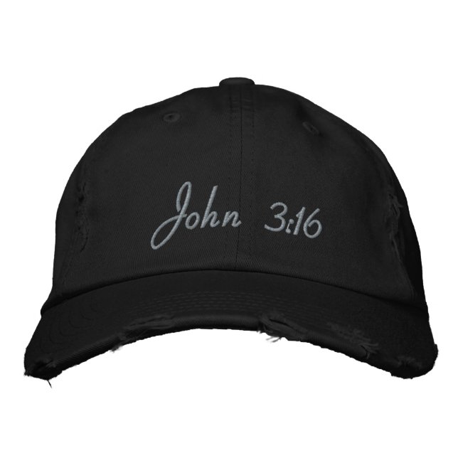 Gorra Bordada John 3:16 Personalizable Bebisbol Blindado (Anverso)