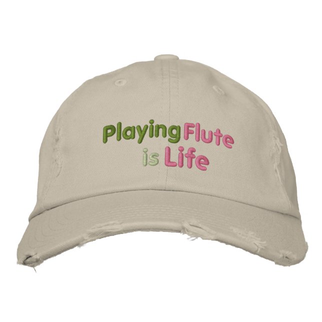Gorra Bordada Jugar a la flauta es vida (Anverso)