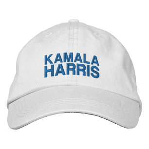 Gorra Bordada Kamala Harris tipografía azul moderna personalizad