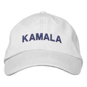 Gorra Bordada Kamala tipografía azul oscuro moderna personalizad