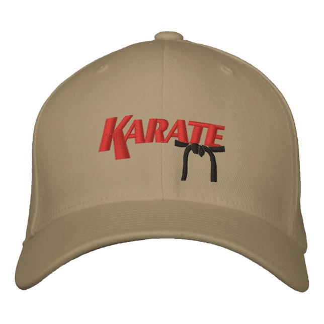 Gorra Bordada karate con cinturón negro (Anverso)