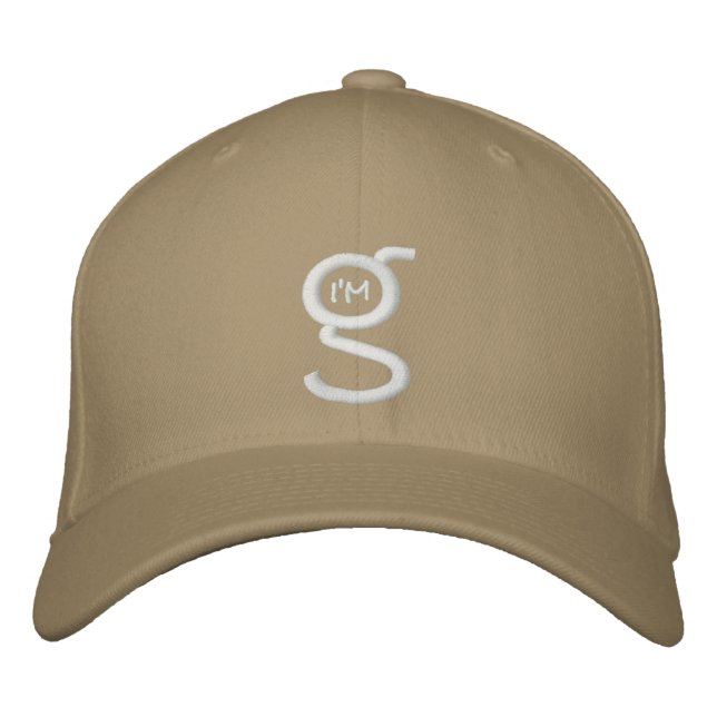 Gorra Bordada Khaki Flex Fit Cap w White I'm G Logo (Anverso)