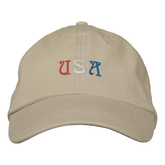 Gorra Bordada Khaki USA Basic Ajustable (Anverso)