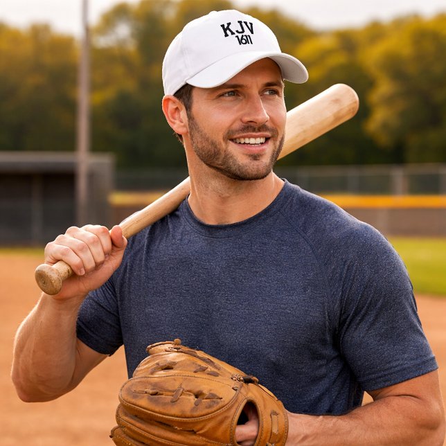 Gorra Bordada KJV 1611 Sombrero de béisbol blanco y negro (Subido por el creador)