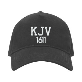 Gorra Bordada KJV 1611 Sombrero de béisbol blanco y negro