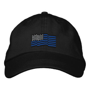 Gorra Bordada La delgada capa borrosa de las líneas azules