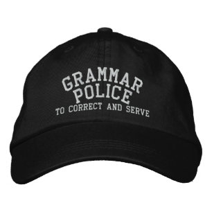 Gorra Bordada La Policía De Gramática Para Corregir Y Servir