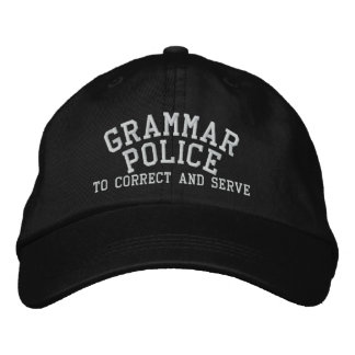 Gorra Bordada La Policía De Gramática Para Corregir Y Servir