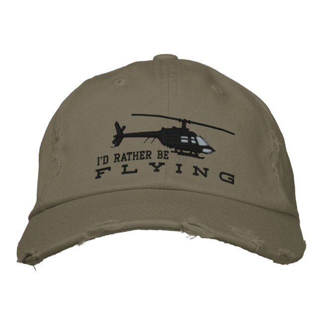 Gorra Bordada La silueta del interruptor del helicóptero esté (Anverso)