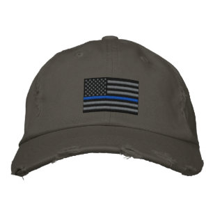 Gorra Bordada La simbólica delgada línea azul sobre la bandera d
