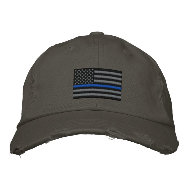 Gorra Bordada La simbólica delgada línea azul sobre la bandera d (Anverso)