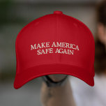 Gorra Bordada La tapa de MASA hace que Estados Unidos sea seguro<br><div class="desc">Esta cosa "genial" no parece estar funcionando tan bien. Esta oposición política anti maga ha sido bordada con las palabras "HAGAN A ESTADOS UNIDOS SEGURO DE NUEVO" pero también se le ha dado la sien para que cambies estas palabras a lo que quieras,  siempre y cuando sea el momento.</div>