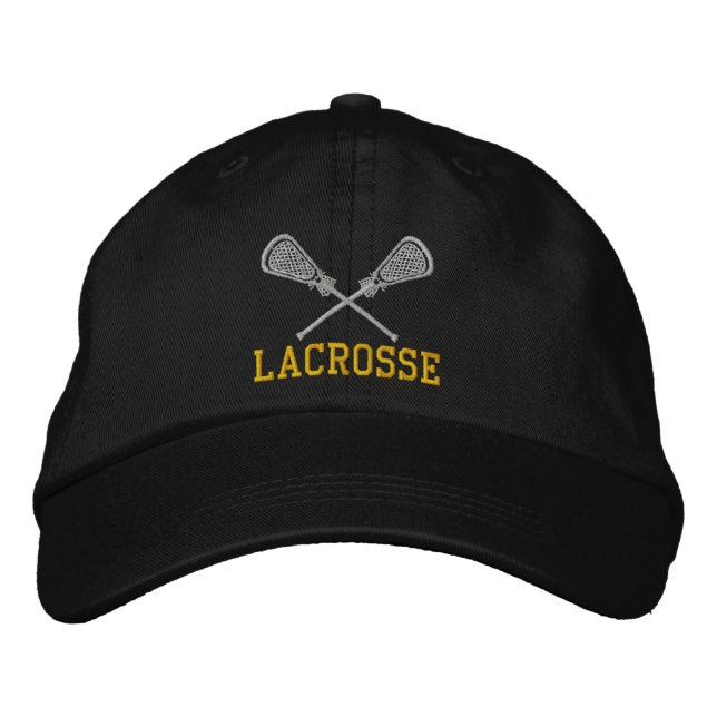 Gorra Bordada Lacrosse Sticks Crossed Embroidered Cap (Anverso)