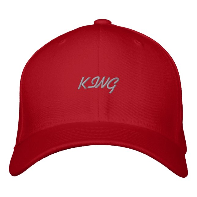 Gorra Bordada Lana de flexión básica de texto rey (Anverso)