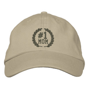Gorra Bordada Laureles de Estrella de Mamá Número 1 Bordados