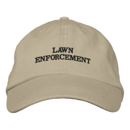 Gorra Bordada Lawn Enforcement Tan & Black Hat