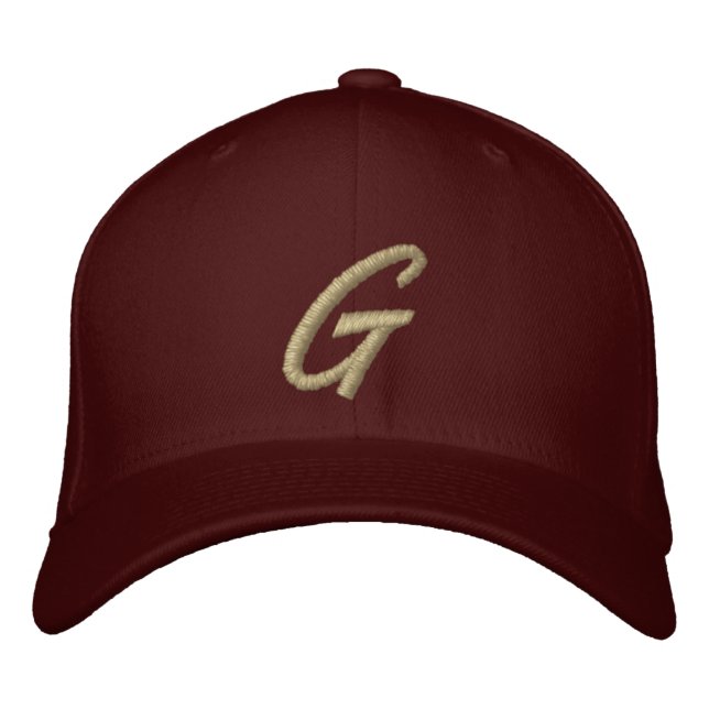 Gorra Bordada Letra bordina monograma G inicial (Anverso)