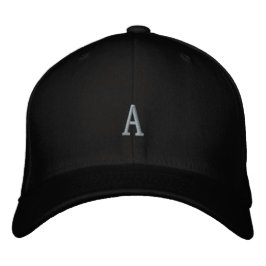Gorra Bordada Letra o Inicial A Monograma Negro Basic Flexfit