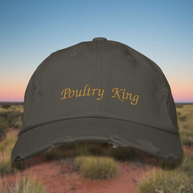 Gorra Bordada Letras Poultry King en marrón de pollo (Subido por el creador)